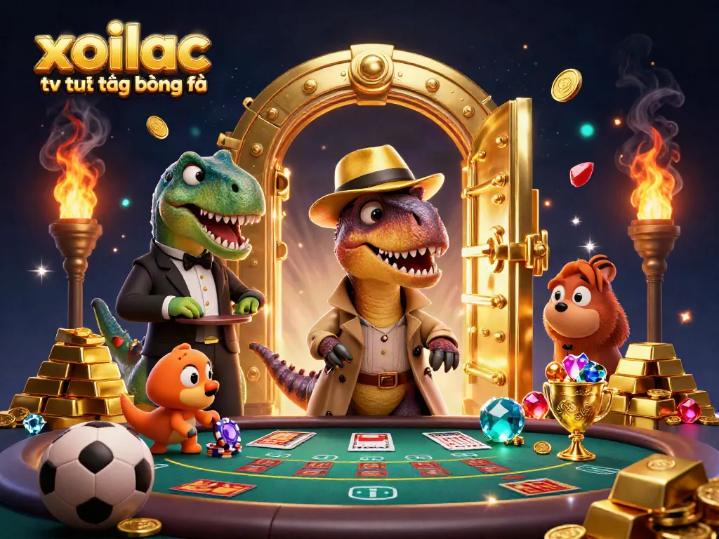 Experience xoilac tv trực tiếp bóng đá with thrilling sports betting action in a vibrant casino scene.